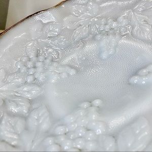 Vintage Anchor Hocking Opaque Milk Glass Footed Bowl